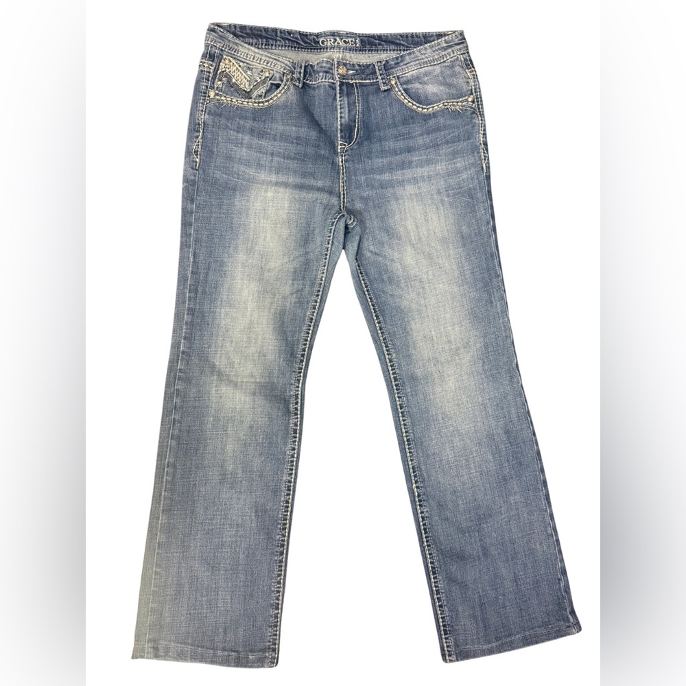 Grace in LA Light Blue Boot Cut Jeans